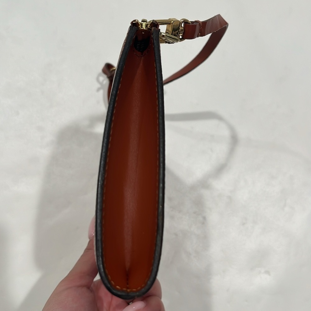 Louis Vuitton Epi Leather Clutch Pochette Bag in Rust Orange Brown - Picture 12 of 14